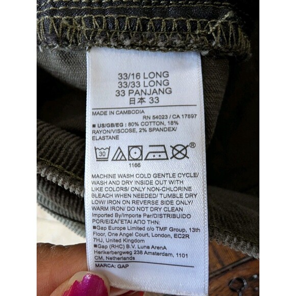 GAP Denim Pants Women’s 33/16L Baby Boot Corduroy Mid Rise - Picture 5 of 14